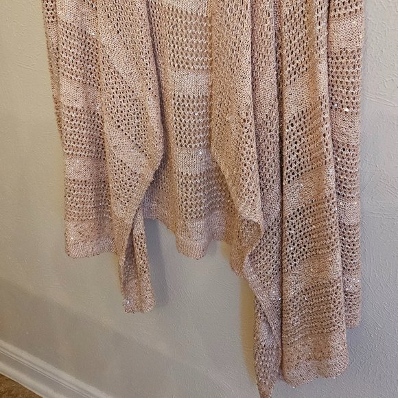 INC (International Concepts) Sequin Cascade Open-Front Cardigan - Picture 3 of 9